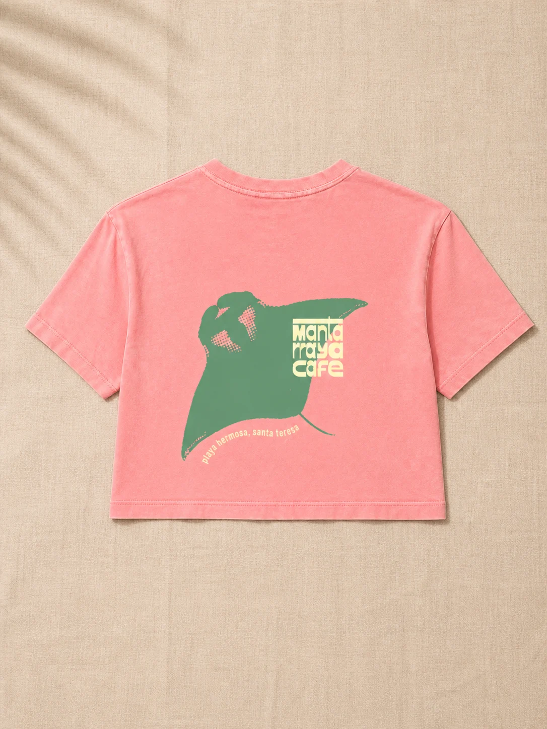 Manta Crop · Camiseta corta con bolsillo · Rosa